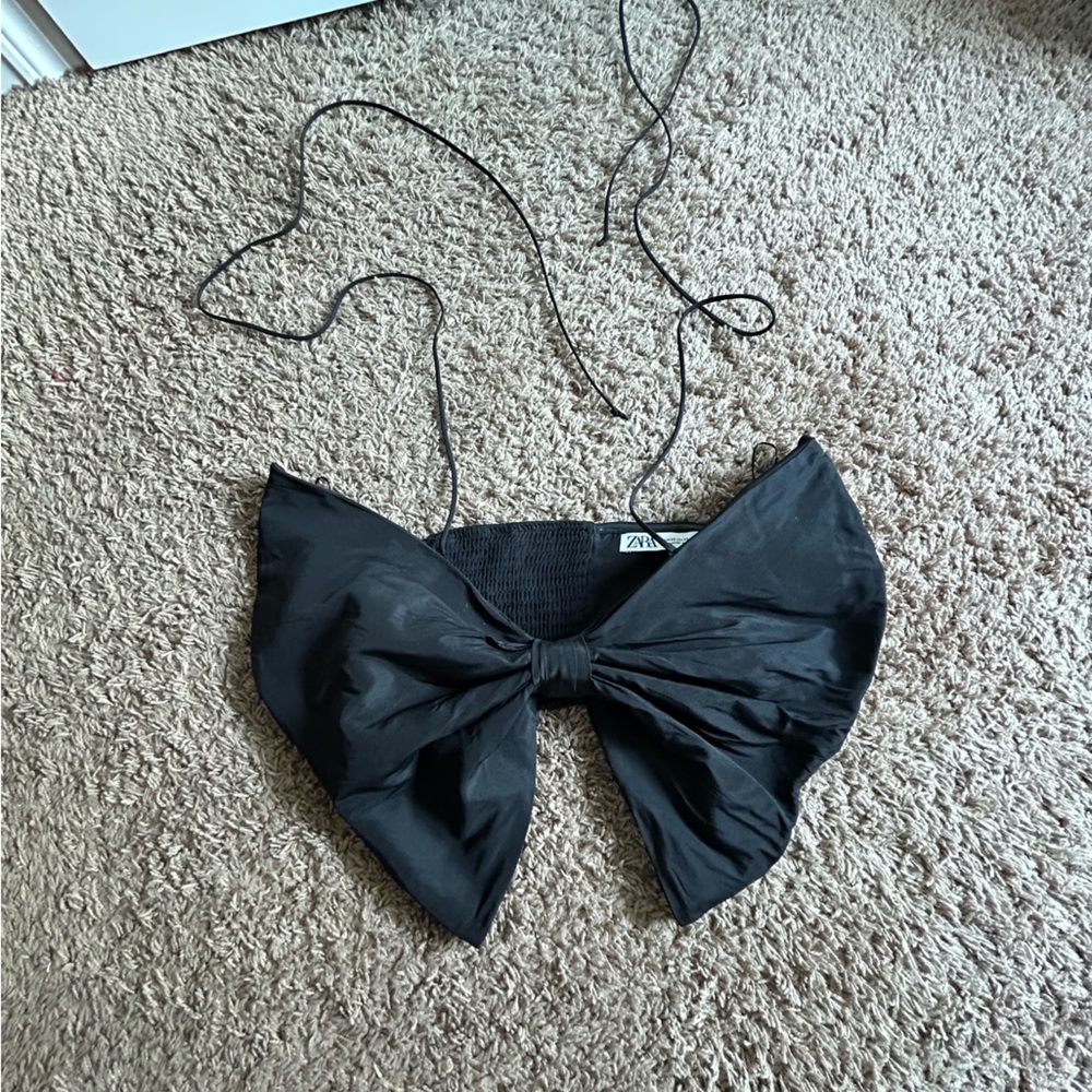 Zara crop bow top